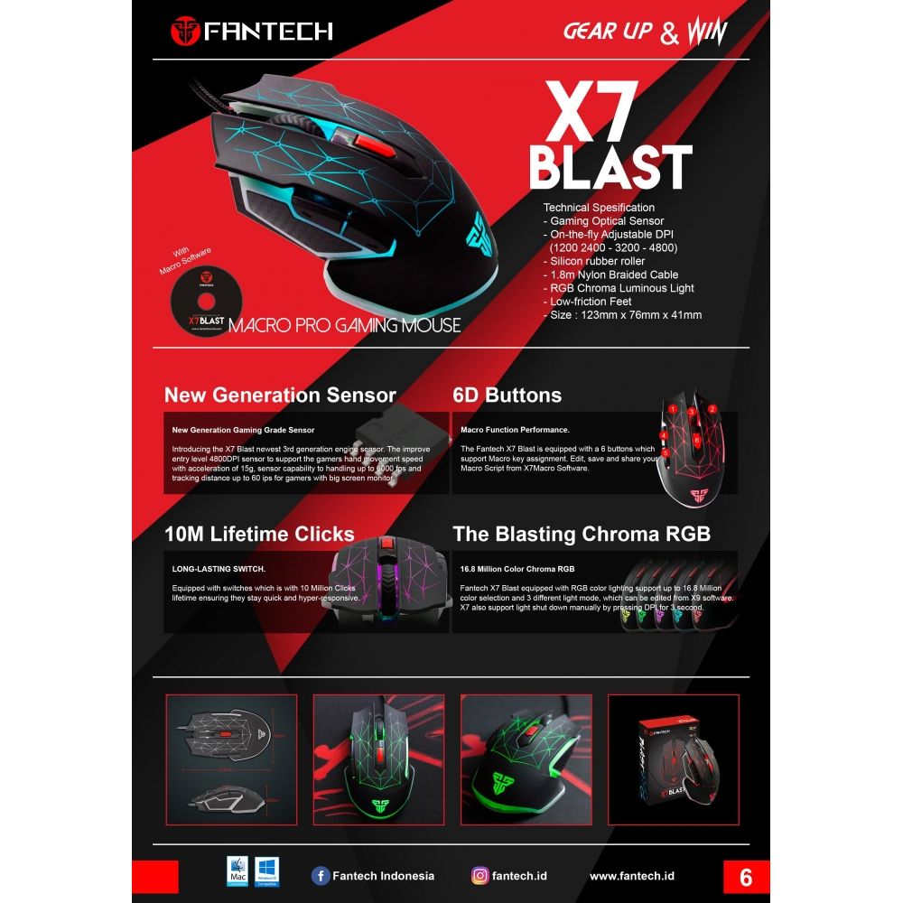 Купить USB МЫШЬ FANTECH X7 BLAST_2