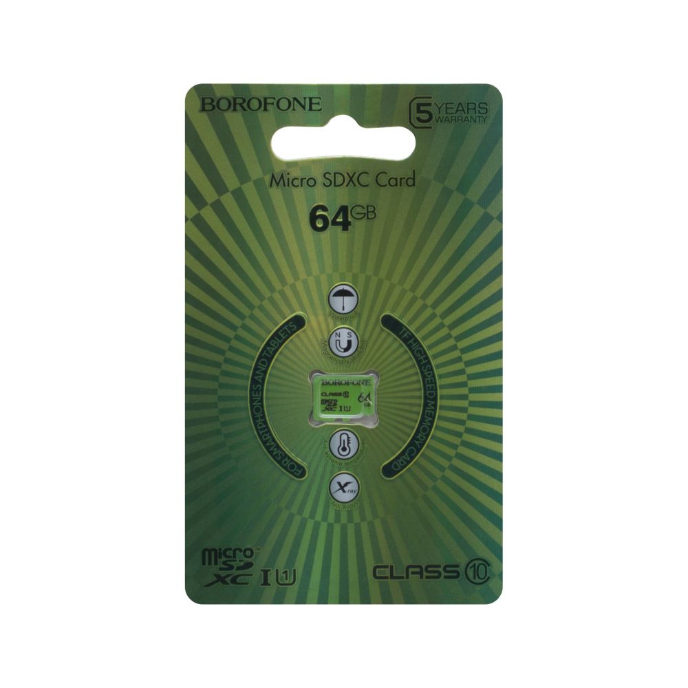 Купить КАРТА ПАМЯТИ BOROFONE MICROSDXC 64GB 10 CLASS