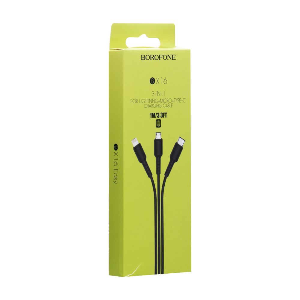 Купить USB BOROFONE BX16 3-IN-1 EASY IP+MICRO+TYPE-C