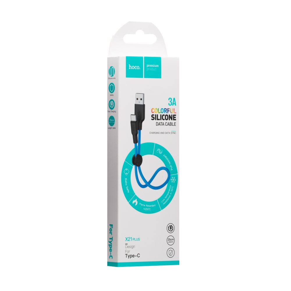 Купить USB HOCO X21 PLUS SILICONE TYPE-C 0.25M