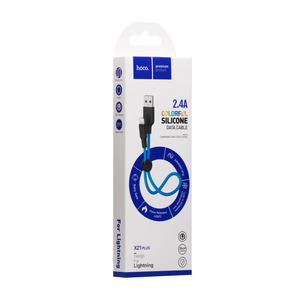 Купить USB HOCO X21 PLUS SILICONE LIGHTNING 0.25M