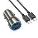 Купить АВТО ЗАРЯДНОЕ УСТРОЙСТВО HOCO Z48 TOUGH 40W (2C) TYPE-C TO TYPE-C_1