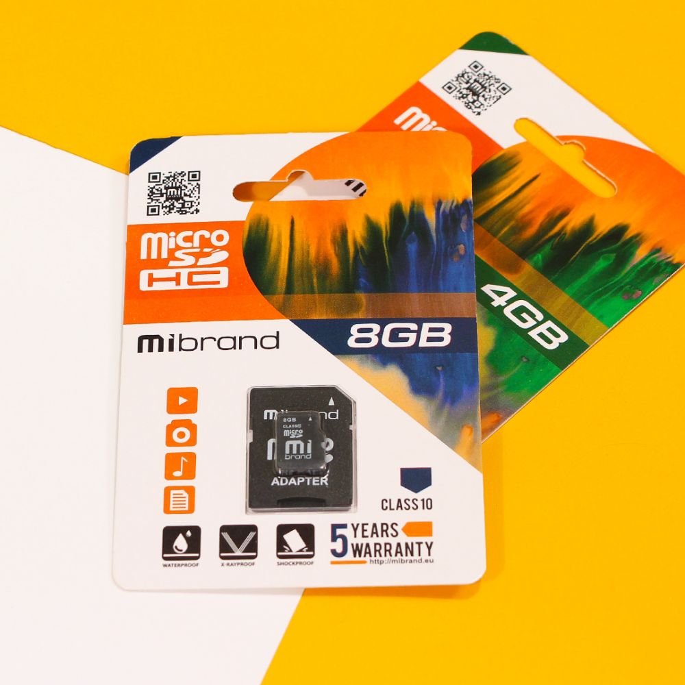 Купить КАРТА ПАМЯТИ MIBRAND MICROSDHC 8GB 10 CLASS & ADAPTER_1