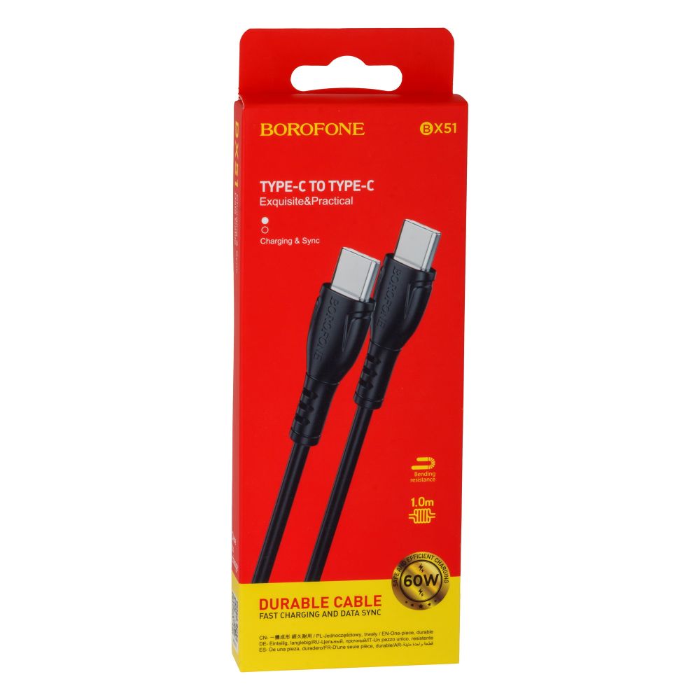Купить USB BOROFONE BX51 TRIUMPH TYPE-C TO TYPE-C 60W