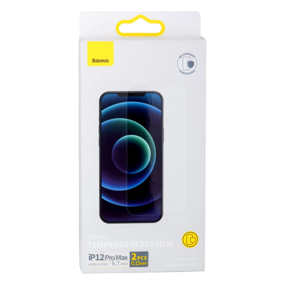 Купить ЗАЩИТНОЕ СТЕКЛО BASEUS 0,15 ММ ДЛЯ IPHONE 12 PRO MAX (2 ШТ.) SGAPIPH67N