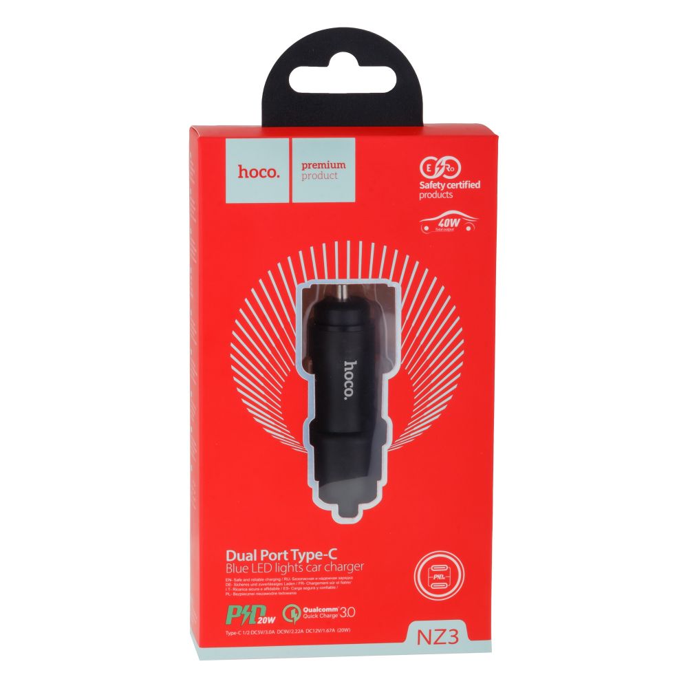 Купить АВТО ЗАРЯДНОЕ УСТРОЙСТВО HOCO NZ3 DUAL PORT PD QC3.0 40W