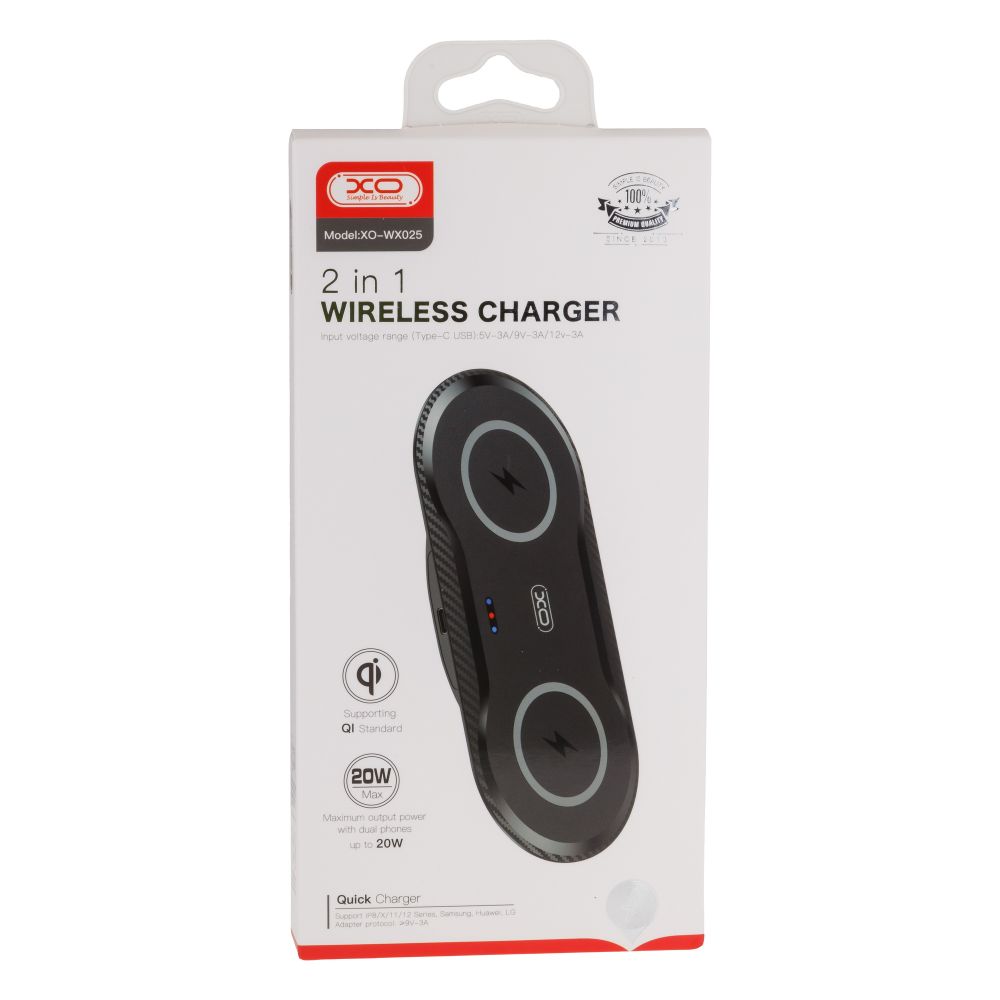 Купить БЕСПРОВОДНОЕ ЗАРЯДНОЕ УСТРОЙСТВО XO WX025 20W 2 IN 1