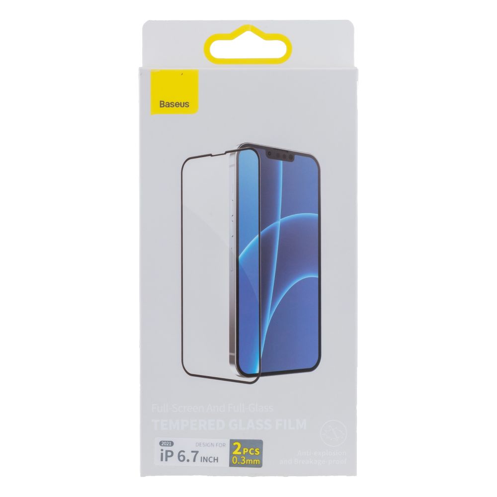 Купить ЗАЩИТНОЕ СТЕКЛО BASEUS 0.3MM ДЛЯ IPHONE 13 PRO MAX (2 ШТ. В УП) SGQP010201