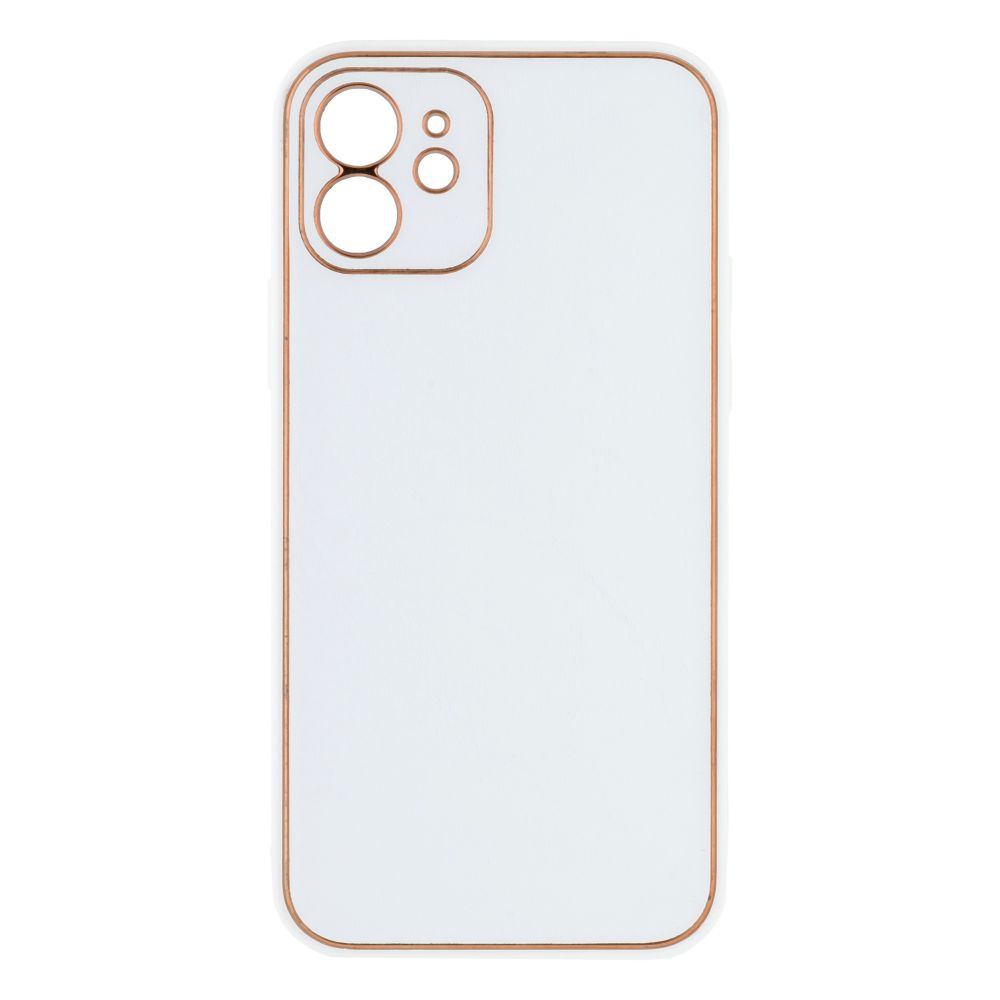 Купить ЧЕХОЛ LEATHER GOLD WITH FRAME WITHOUT LOGO ДЛЯ IPHONE 12_10