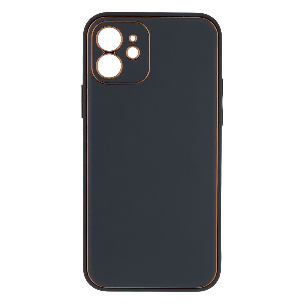 Купить ЧЕХОЛ LEATHER GOLD WITH FRAME WITHOUT LOGO ДЛЯ IPHONE 12_4
