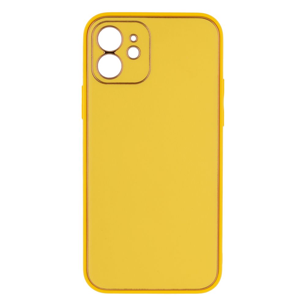 Купить ЧЕХОЛ LEATHER GOLD WITH FRAME WITHOUT LOGO ДЛЯ IPHONE 12_7