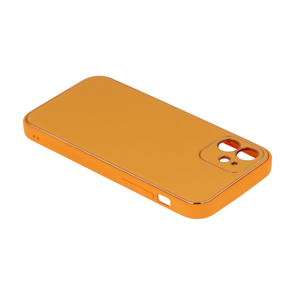 Купить ЧЕХОЛ LEATHER GOLD WITH FRAME WITHOUT LOGO ДЛЯ IPHONE 12_14