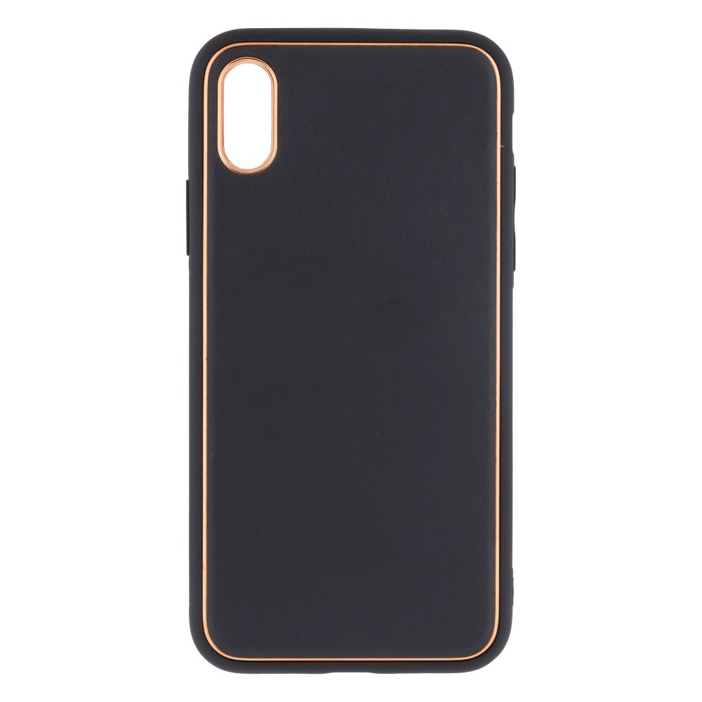 Купить ЧЕХОЛ LEATHER GOLD WITH FRAME WITHOUT LOGO ДЛЯ IPHONE X/XS_1
