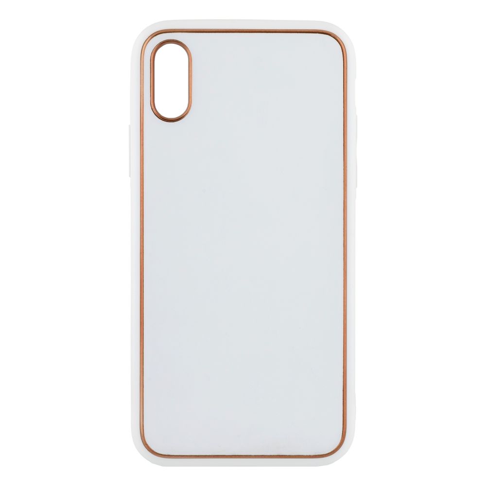 Купить ЧЕХОЛ LEATHER GOLD WITH FRAME WITHOUT LOGO ДЛЯ IPHONE X/XS_10