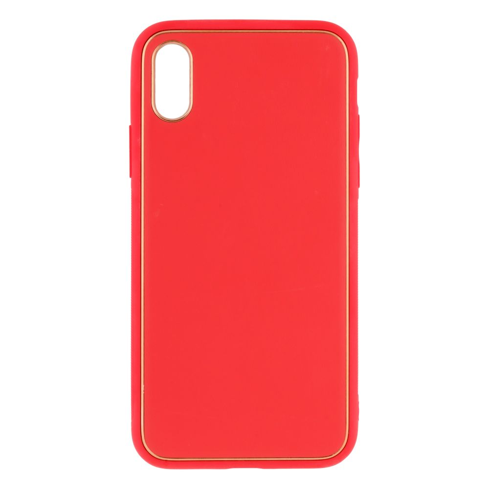 Купить ЧЕХОЛ LEATHER GOLD WITH FRAME WITHOUT LOGO ДЛЯ IPHONE X/XS