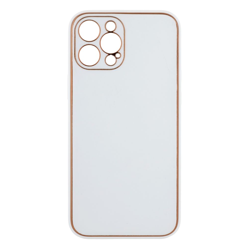 Купить ЧЕХОЛ LEATHER GOLD WITH FRAME WITHOUT LOGO ДЛЯ IPHONE 12 PRO MAX_11