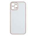 Купить ЧЕХОЛ LEATHER GOLD WITH FRAME WITHOUT LOGO ДЛЯ IPHONE 12 PRO MAX_11