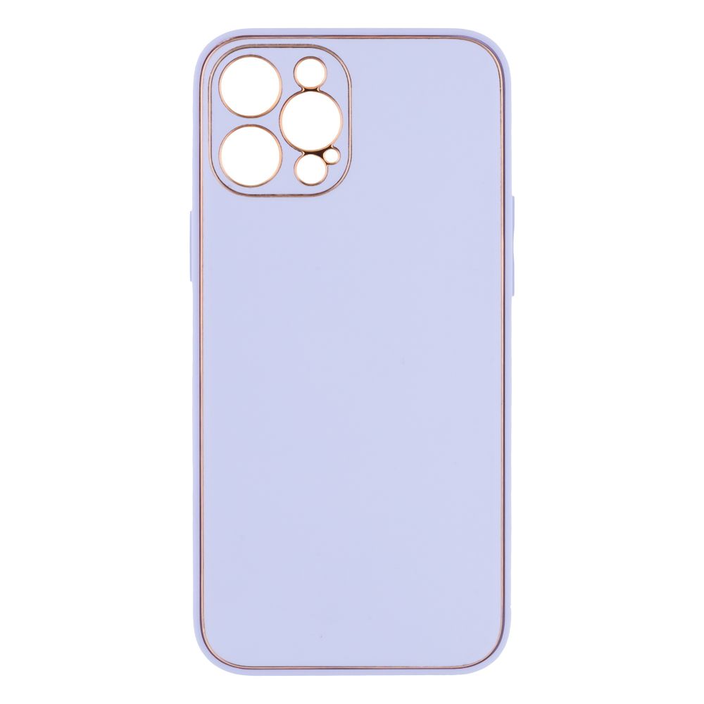 Купить ЧЕХОЛ LEATHER GOLD WITH FRAME WITHOUT LOGO ДЛЯ IPHONE 12 PRO MAX_12