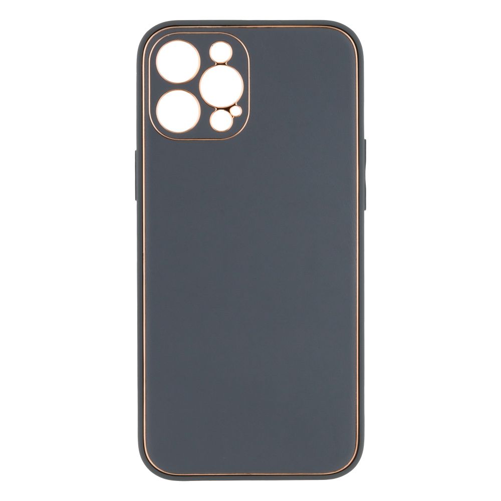 Купить ЧЕХОЛ LEATHER GOLD WITH FRAME WITHOUT LOGO ДЛЯ IPHONE 12 PRO MAX_4