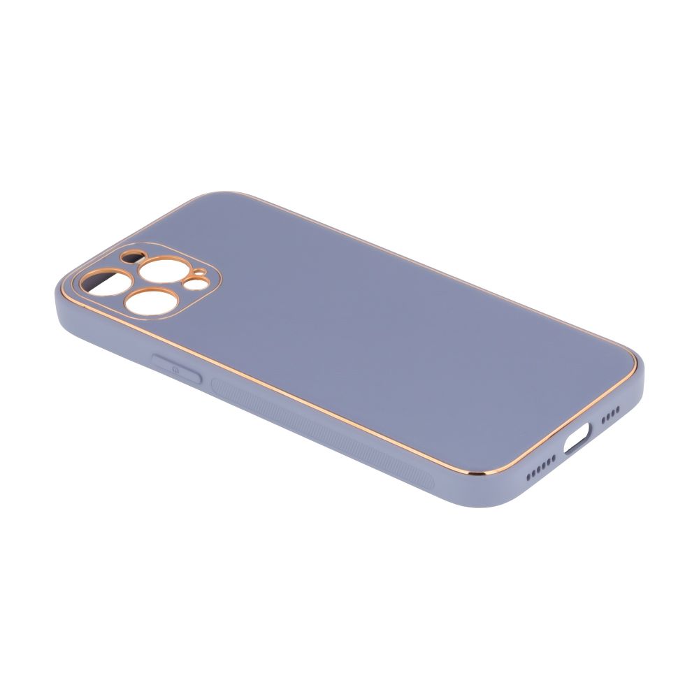 Купить ЧЕХОЛ LEATHER GOLD WITH FRAME WITHOUT LOGO ДЛЯ IPHONE 12 PRO MAX_14