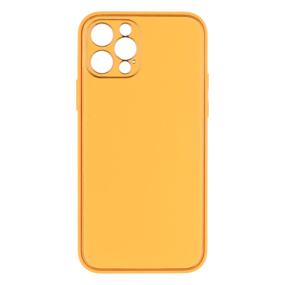 Купить ЧЕХОЛ LEATHER GOLD WITH FRAME WITHOUT LOGO ДЛЯ IPHONE 12 PRO