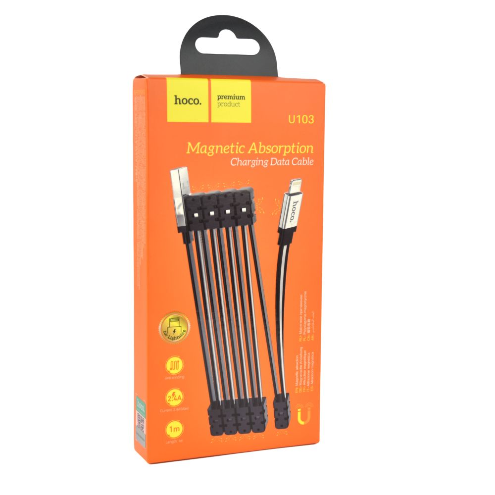 Купить USB HOCO U103 MAGNETIC ABSORPTION CHARGING DATA CABLE FOR LIGHTNING
