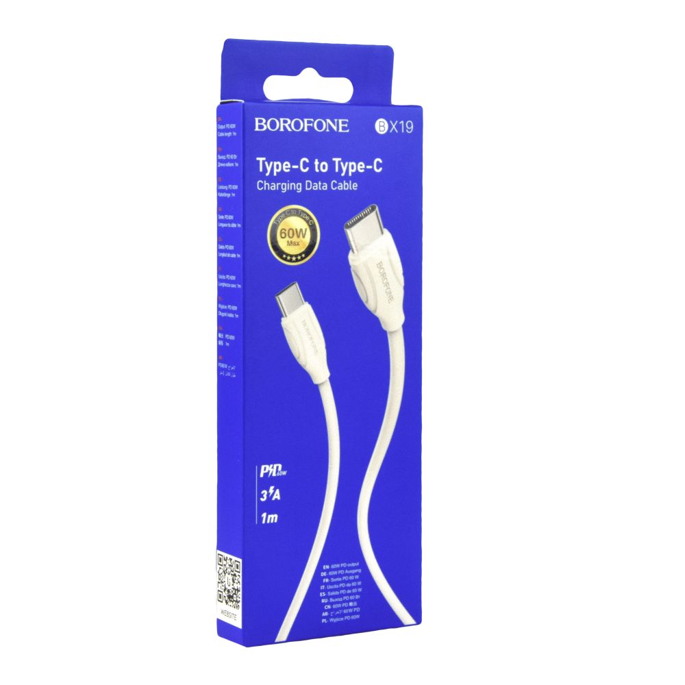 Купить USB BOROFONE BX19 60W TYPE-C TO TYPE-C
