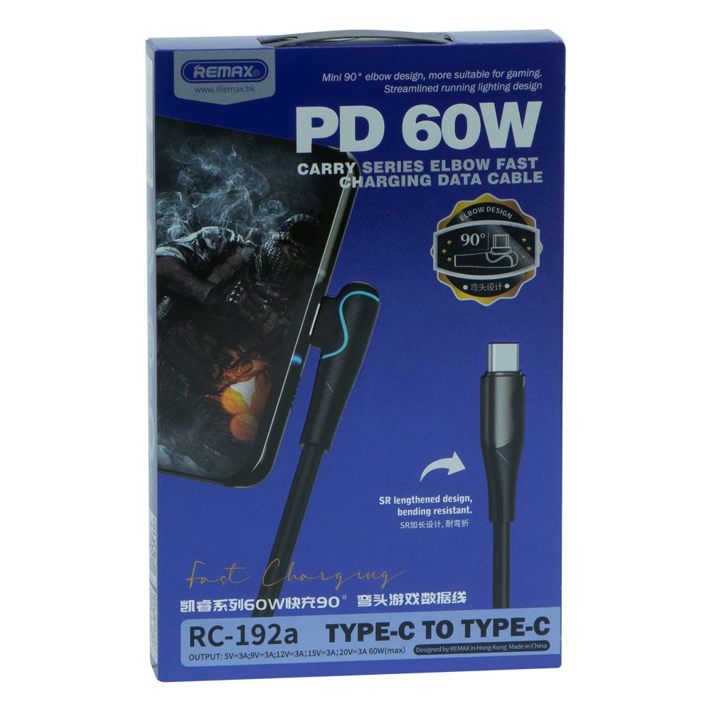 Купить USB REMAX RC-192A 60W 90° TYPE-C TO TYPE-C