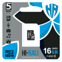 Купить КАРТА ПАМЯТИ HI-RALI MICROSDHC 16GB UHS-1 10 CLASS