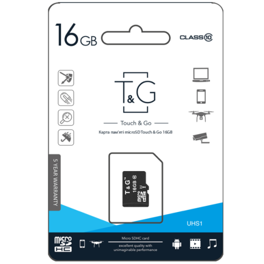 Купить КАРТА ПАМЯТИ T&G MICROSDHC 16GB UHS-1 10 CLASS