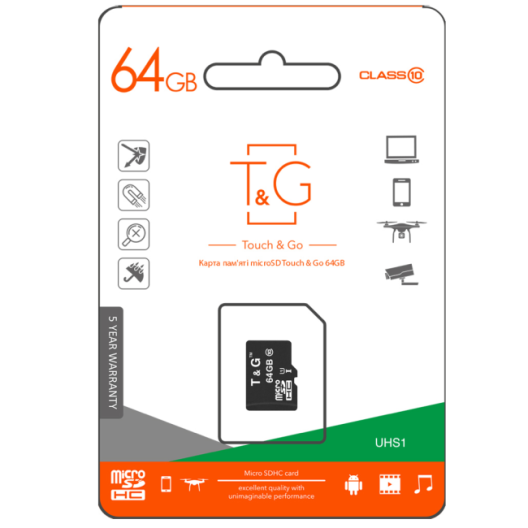 Купить КАРТА ПАМЯТИ T&G MICROSDXC 64GB UHS-1 10 CLASS