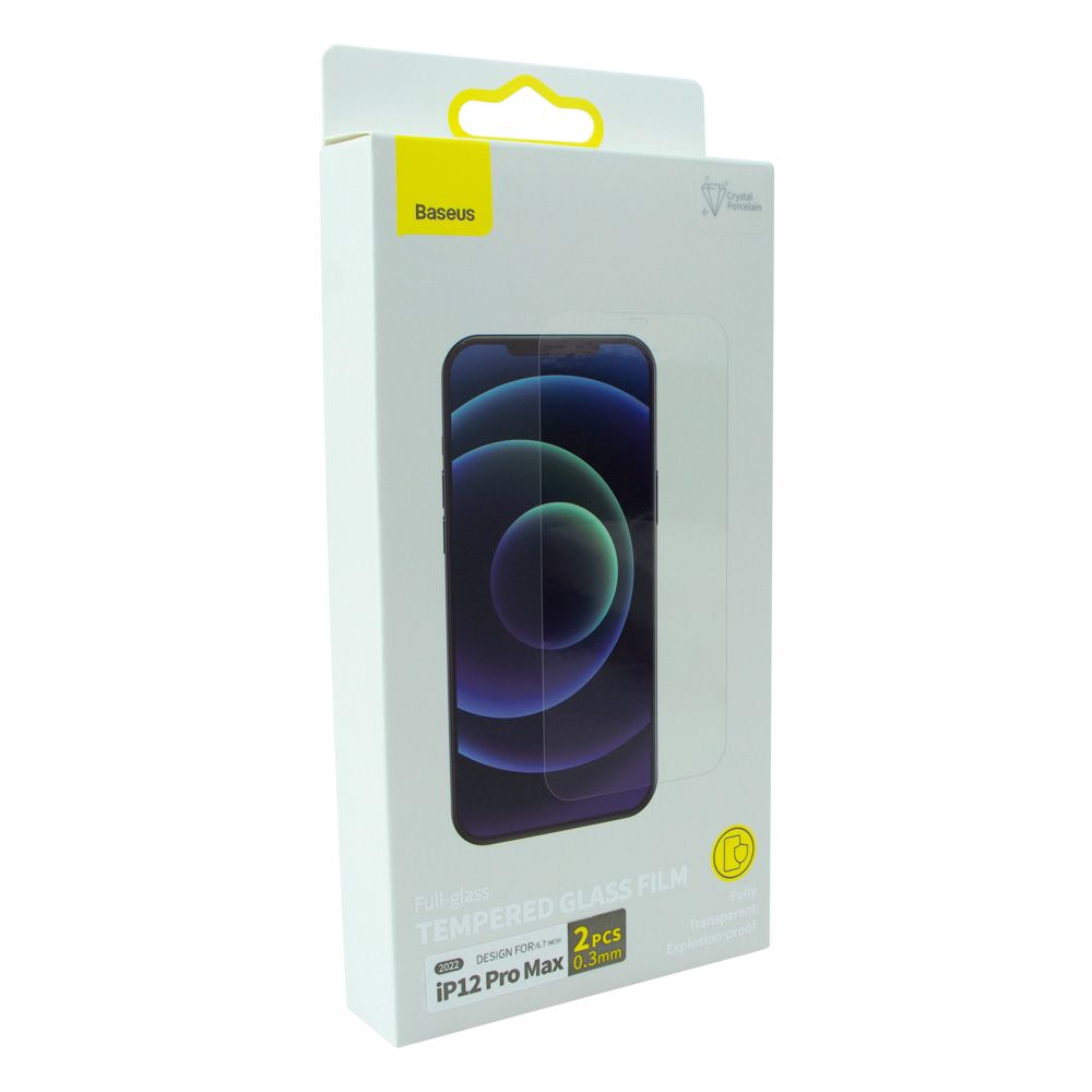 Купить ЗАЩИТНОЕ СТЕКЛО BASEUS 0.3MM ДЛЯ IPHONE 12 PRO MAX (2 ШТ) SGBL063302