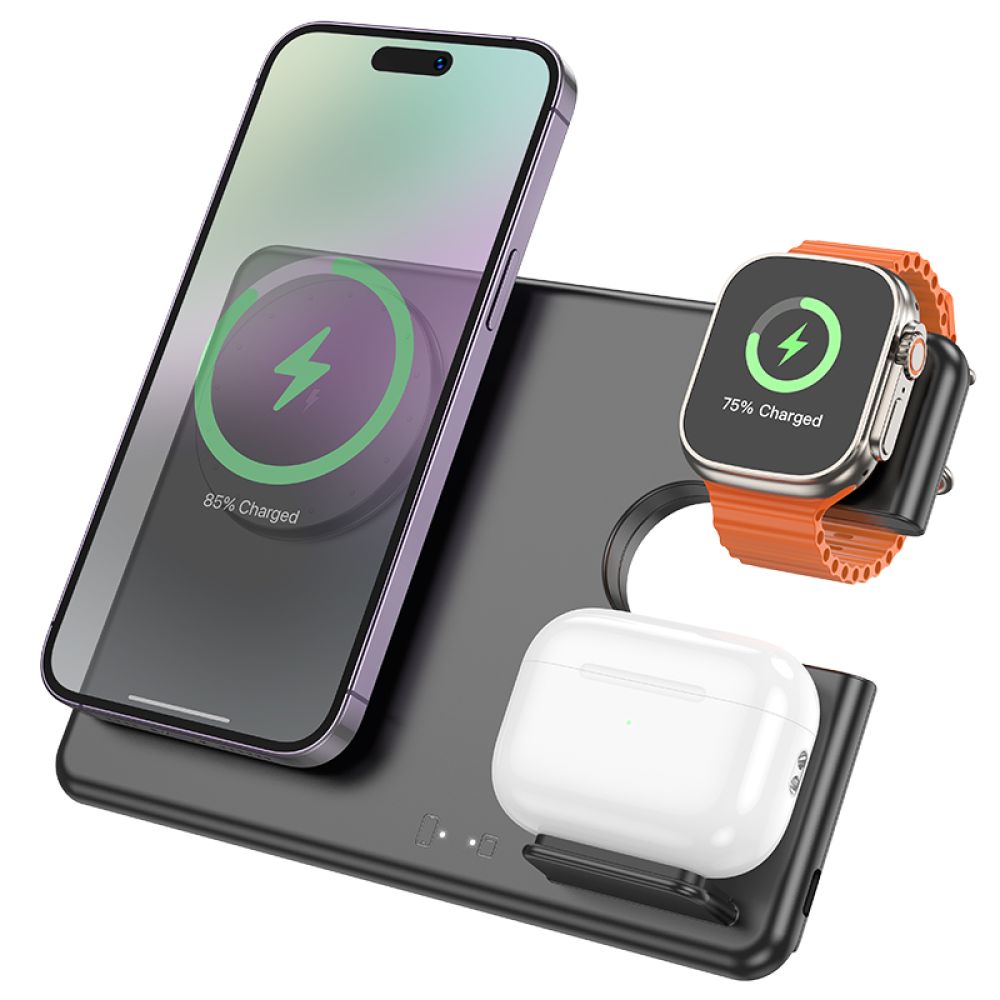 Купить БЕСПРОВОДНОЕ ЗАРЯДНОЕ УСТРОЙСТВО HOCO CQ1 3-IN-1 15W (FOR IWATCH)_3