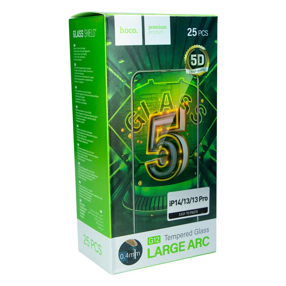 Купить ЗАЩИТНОЕ СТЕКЛО HOCO G12 5D FOR APPLE IPHONE 13/13 PRO/14 25 ШТ