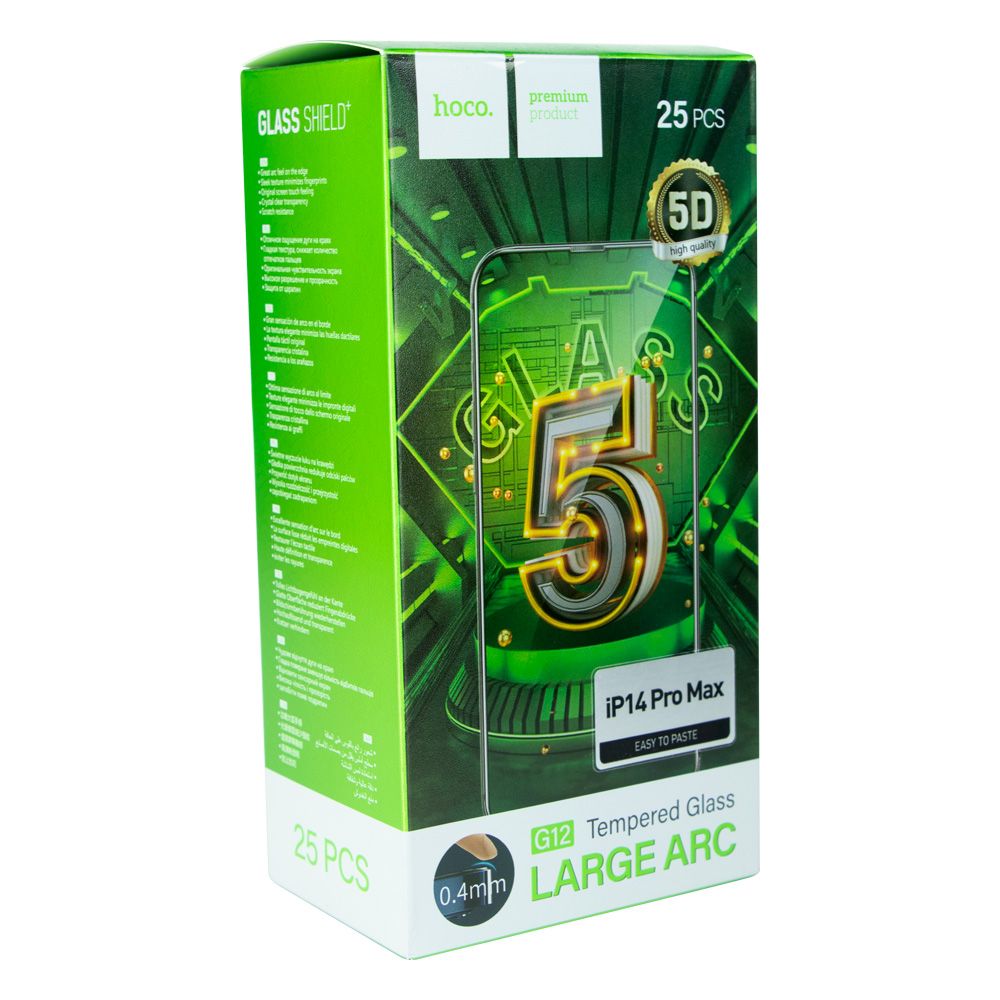 Купить ЗАЩИТНОЕ СТЕКЛО HOCO G12 5D FOR APPLE IPHONE 14 PRO MAX 25 ШТ