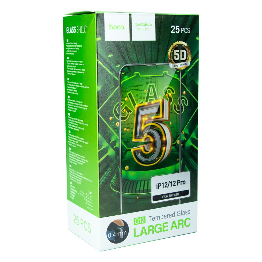 Купить ЗАЩИТНОЕ СТЕКЛО HOCO G12 5D FOR APPLE IPHONE 12/12 PRO 25 ШТ