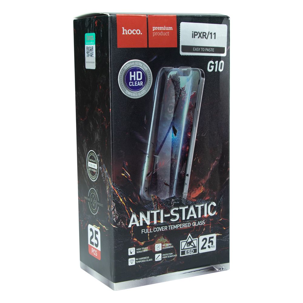 Купить ЗАЩИТНОЕ СТЕКЛО HOCO G10 HD ANTI-STATIC FOR APPLE IPHONE XR/11 25 ШТ