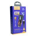 Купить АВТО ЗАРЯДНОЕ УСТРОЙСТВО HOCO NZ8 SPRINTER 43W PD25W+QC3.0 TYPE-C TO TYPE-C
