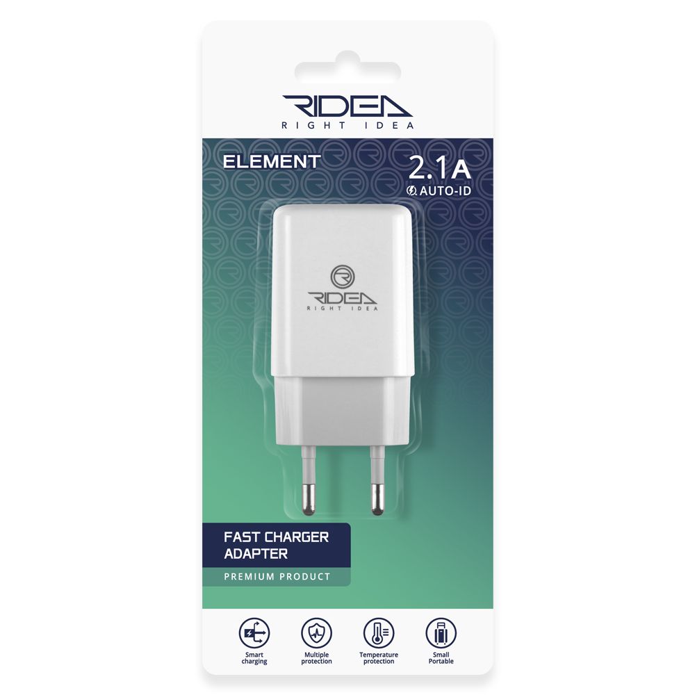 Купить СЕТЕВОЕ ЗАРЯДНОЕ УСТРОЙСТВО RIDEA RW-11011 ELEMENT 2.1 A