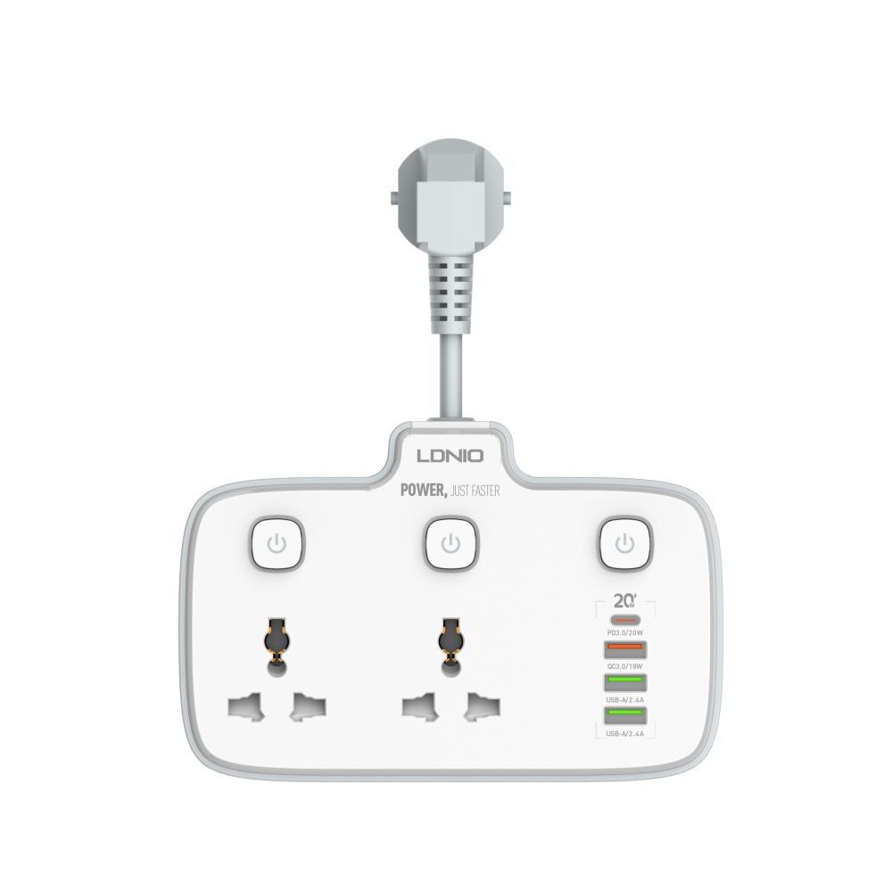 Купить СЕТЕВОЙ УДЛИНИТЕЛЬ LDNIO SC2413 2 UNIVERSAL PORTS /1 PD/1 QC/2 AUTO ID_1