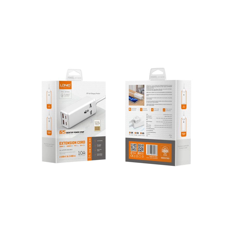 Купить СЕТЕВОЕ ЗАРЯДНОЕ УСТРОЙСТВО LDNIO SC1418 POWER STRIP PD/QC 65W