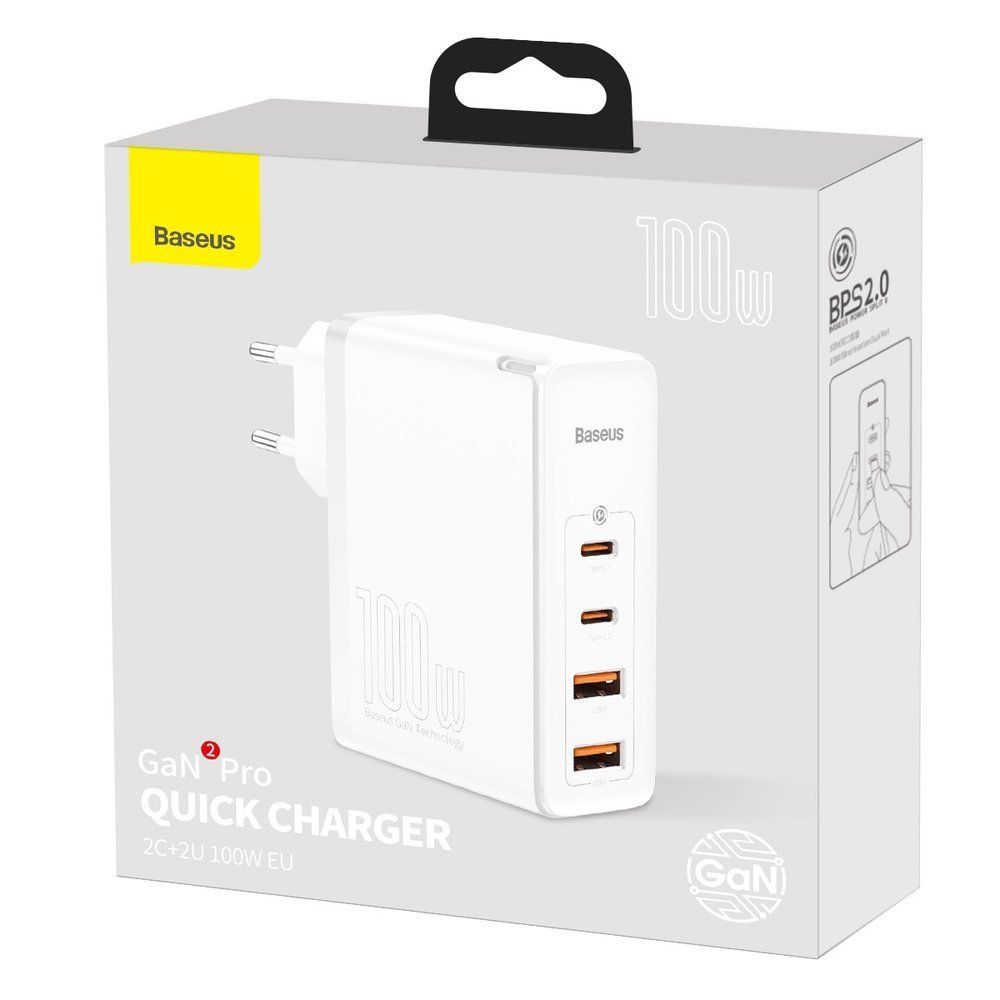 Купить СЕТЕВОЕ ЗАРЯДНОЕ УСТРОЙСТВО BASEUS GAN2 PRO QUICK CHARGER 2C+2U 100W CCGAN2P-L