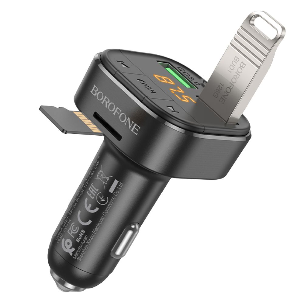 Купить МОДУЛЯТОР BOROFONE BC43 FLASH QC3.0 CAR BT FM TRANSMITTER_3