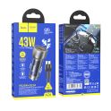 Купить АВТО ЗАРЯДНОЕ УСТРОЙСТВО HOCO NZ8 SPRINTER 43W PD25W+QC3.0 TYPE-C TO TYPE-C_1