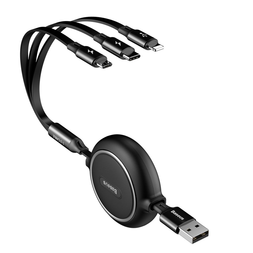 Купить USB BASEUS GOLDEN LOOP 3-IN-1 USB TO MICRO / LIGHTNING / TYPE-C 3.5A 1.2M CAMLT-JH_4