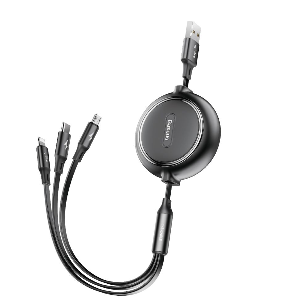 Купить USB BASEUS GOLDEN LOOP 3-IN-1 USB TO MICRO / LIGHTNING / TYPE-C 3.5A 1.2M CAMLT-JH_2