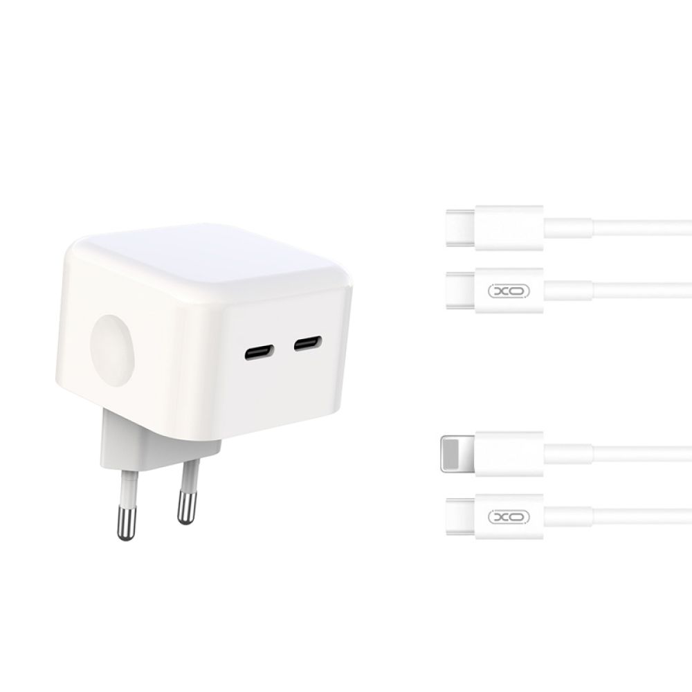 Купить СЕТЕВОЕ ЗАРЯДНОЕ УСТРОЙСТВО XO L102 EU DUAL TYPE-C PORT 35W TYPE-C TO LIGHTNING_2