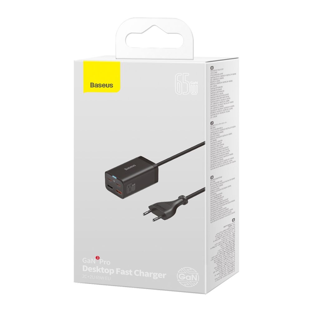 Купить СЕТЕВОЕ ЗАРЯДНОЕ УСТРОЙСТВО BASEUS GAN3 PRO 65W+CABLE TYPE C TO TYPE C 100W  CCGP0401