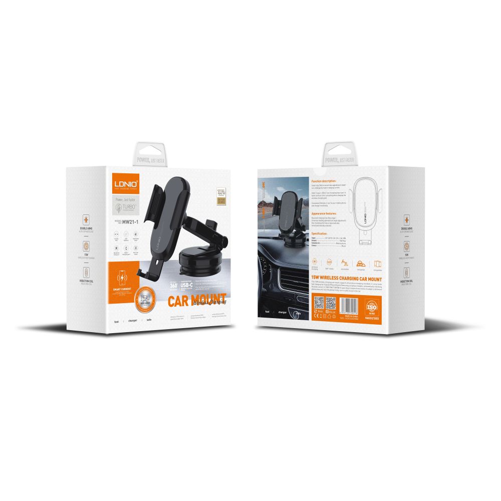Купить АВТОДЕРЖАТЕЛЬ LDNIO MW21-1 WIRELESS 15W