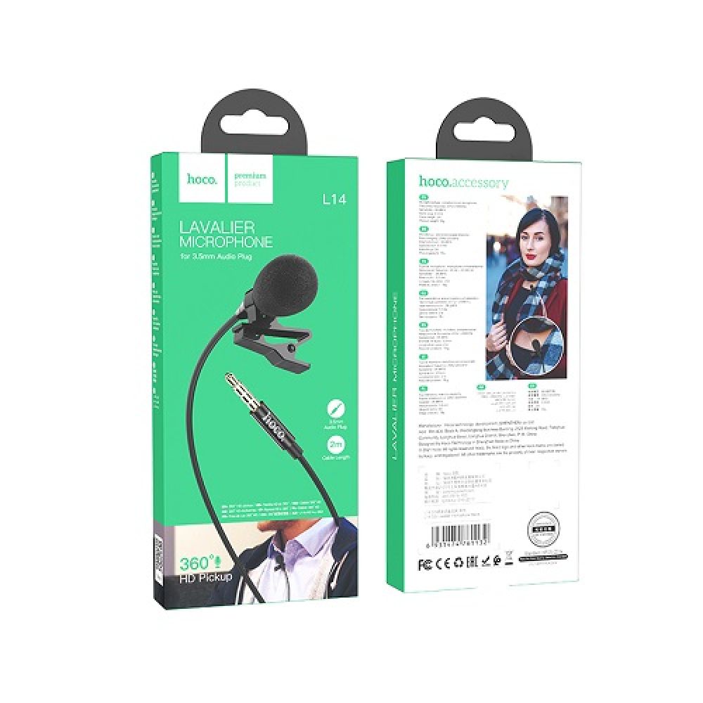Купить МИКРОФОН ПЕТЛИЧНЫЙ HOCO L14 JACK 3,5